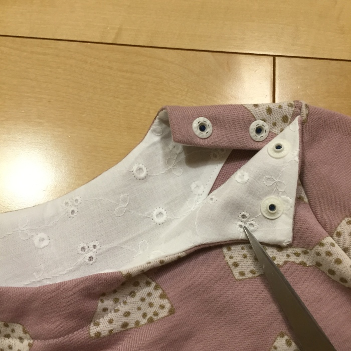 肩ボタンＴ七分袖